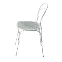 magis - vigna - chaise de jardin - structure - blanc /laqué/assise blanc/gris