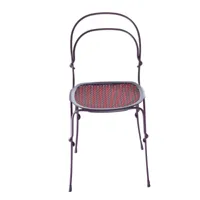 magis - vigna - chaise de jardin - structure - bordeaux/laqué/assise bordeaux/rouge