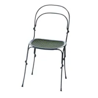 magis - vigna - chaise de jardin - structure - gris granit/laqué/assise gris granit/vert