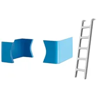 magis - accessoires de lit d'enfants bunky - bleu/2 éléments d'assemblage/1 échelle blanche