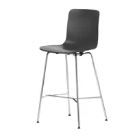 vitra - hal ply stool medium - tabouret de bar - chêne foncé/piètement en chrome poli/patins de protection/seat height 64.5 cm