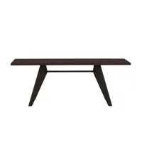 vitra - table solvay prouvé - table 200x90cm - chêne fumé/traverse noir foncé