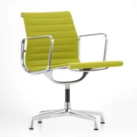 vitra - chaise avec accoudoirs ea 104 aluminium chair - jaune/vert tilleul/siège étoffe hopsak 71/structure en aluminium poli/pxhxp 56x84,5x52,2cm