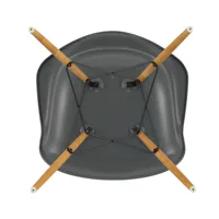 vitra - chaise avec accoudoirs eames daw érable doré - gris granit/assise polypropylène/structure érable doré/acier noir/pxhxp 62,5x83x60cm