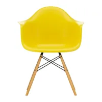vitra - chaise avec accoudoirs eames daw érable doré - lumière du soleil/assise polypropylène/structure érable doré/acier noir/pxhxp 62,5x83x60cm