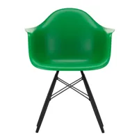 vitra - chaise avec accoudoirs eames daw érable noir - vert/assise polypropylène/structure érable noir/acier noir/pxhxp 62,5x83x60cm