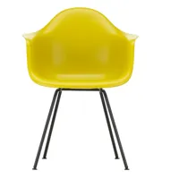 vitra - chaise avec accoudoirs eames dax noir - jaune moutarde/assise polypropylène/structure noir basic dark/pxhxp 62,5x83x60cm