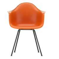 vitra - chaise avec accoudoirs eames dax noir - rouille orange/assise polypropylène/structure noir basic dark/pxhxp 62,5x83x60cm