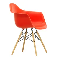 vitra - chaise avec accoudoirs eames daw frêne - rouge coquelicot/assise polypropylène/structure frêne coloré miel/acier noir/pxhxp 62,5x83x60cm
