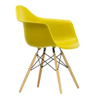 vitra - chaise avec accoudoirs eames daw frêne - jaune moutarde/assise polypropylène/structure frêne coloré miel/acier noir/pxhxp 62,5x83x60cm