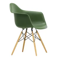 vitra - chaise avec accoudoirs eames daw frêne - forêt/assise polypropylène/structure frêne coloré miel/acier noir/pxhxp 62,5x83x60cm