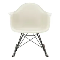 vitra - fauteuil à bascule eames plastic armchair rar noir - caillou/assise polypropylène/structure noir basic dark/érable foncé/nouveau modèle/pxhxp 
