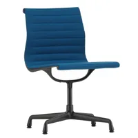 vitra - chaise de bureau ea 101 aluminium chair noir - bleu/marron/siège étoffe hopsak 84/structure revêtu par poudre noir deep black/lxhxp 50x84,5x52