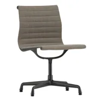 vitra - chaise de bureau ea 101 aluminium chair noir - gris chaud / tourbe brune/siège étoffe hopsak 80/structure revêtu par poudre noir deep black/lx