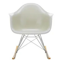 vitra - fauteuil à bascule eames fiberglass rar chromé - parchemin/assise fibre de verre/structure chromé/ érable doré/pxhxp 63x76x81cm