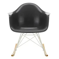 vitra - fauteuil à bascule eames fiberglass rar blanc - gris éléphant/assise fibre de verre/structure blanc/ érable doré/pxhxp 63x76x81cm