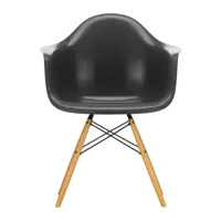 vitra - chaise eames fiberglass daw érable doré - gris éléphant/assise fibre de verre/structure érable doré/acier noir/lxhxp 62,5x83x60cm