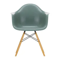 vitra - chaise eames fiberglass daw érable doré - écume de mer verte/assise fibre de verre/structure érable doré/acier noir/lxhxp 62,5x83x60cm