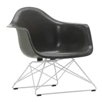 vitra - chaise avec accoudoirs eames fiberglass lar blanc - gris éléphant/assise fibre de verre/structure acier revêtu par poudre blanc/lxhxp 62,5x63x