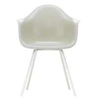 vitra - chaise avec accoudoirs eames fiberglass dax blanc - parchemin/assise fibre de verre/structure acier revêtu par poudre blanc/pxhxp 62,5x83x60cm