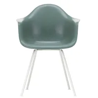 vitra - chaise avec accoudoirs eames fiberglass dax blanc - écume de mer verte/assise fibre de verre/structure acier revêtu par poudre blanc/pxhxp 62,