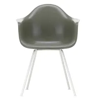 vitra - chaise avec accoudoirs eames fiberglass dax blanc - umber cru/assise fibre de verre/structure acier revêtu par poudre blanc/pxhxp 62,5x83x60cm