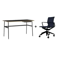vitra - spécial table journal + chaise de bureau physix - bleu foncé, noir/étoffe fleecenet 06/1x table 130x65x74cm/ 22kg/1x physix lxhxp 63,5x88x43,5