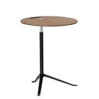 fritz hansen - table d'appoint little friend™ ks11structure laqué - chêne/ noir/platau de table placage/structure aluminium laqué/lxlxh 45x45x50-73cm