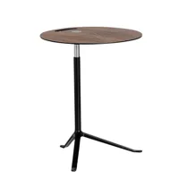 fritz hansen - table d'appoint little friend™ ks11structure laqué - noyer/ noir/platau de table placage/structure aluminium laqué/lxlxh 45x45x50-73cm