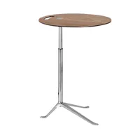 fritz hansen - table d'appoint little friend™ ks11 structue poli - chêne/platau de table placage/structure aluminium poli/lxlxh 45x45x50-73cm