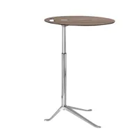 fritz hansen - table d'appoint little friend™ ks11 structue poli - noyer/platau de table placage/structure aluminium poli/lxlxh 45x45x50-73cm