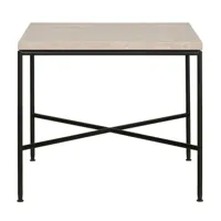 fritz hansen - table basse planner™ mc330 carré - crème/plateau de table marbre/structure acier revêtu par poudre noir/lxpxh 45x45x40cm