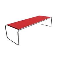 knoll international - laccio - table de salon rectangulaire - rouge/stratifié/136x48x34cm
