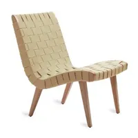 knoll international - risom - chauffeuse/fauteuil lounge - coton couleur lin