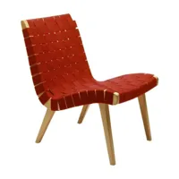 knoll international - risom - chauffeuse/fauteuil lounge - coton rouge