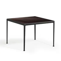 knoll international - table de jadin 1966 richard schultz  96.5x96.5cm - bronze foncé/support noir onyx/h 72 cm