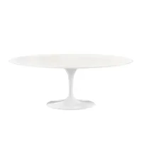 knoll international - table de jardin saarinen ovale 198cm - blanc/châssis blanc/lxhxp 198x72x121cm