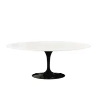 knoll international - table de jardin saarinen ovale 198cm - blanc/châssis noir/lxhxp 198x72x121cm