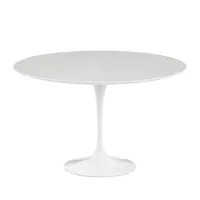 knoll international - table de jardin saarinen ø120cm - blanc/châssis blanc