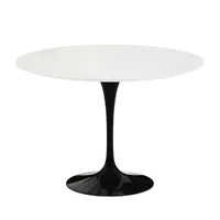 knoll international - table de jardin saarinen ø107cm - blanc/châssis noir