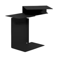 classicon - table d'appoint  diana e - noir foncé ral 9005/tôle d'acier revêtu par poudre/pxpxh 66x25x54cm/base 39x25cm/plateau pivotant
