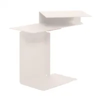 classicon - table d'appoint  diana e - blanc crème ral 9001/tôle d'acier revêtu par poudre/pxpxh 66x25x54cm/base 39x25cm/plateau pivotant