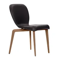 classicon - chaise munich rembourrée cuir - noir/cuir classic/pxpxh 56x47x81cm/structure noyer