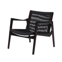 classicon - chaise euvira lounge - chêne teinté brun/corde en nylon noir