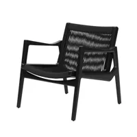 classicon - chaise euvira lounge - chêne teinté noir/corde en nylon noir