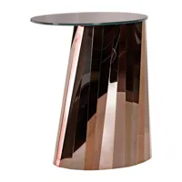 classicon - table d'appoint pli haute - bronze pyrite/verre de cristal 53x42cm/h 65cm/patins en feutre noire/structure tôle d'acier spécial brillant ø