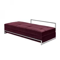 classicon - canapé day bed grand - rouge-brun/étoffe kvadrat harald 3 0792/200x60x90cm/matelas amovible/structure chromé