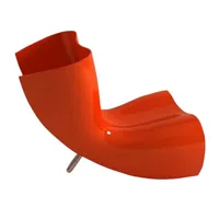 cappellini - fauteuil de jardin felt - rouge/laqué polonais/lxpxh 67x106x82cm/structure aluminium poli
