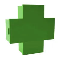 cappellini - armoire à pharmacie cross - vert/brillant/lxhxp 43,5x45x15,5cm/porte avec fermeture magnétique