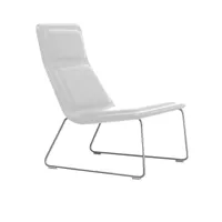 cappellini - fauteuil low pad - blanc/acier/lxhxp 57,5x75x70,5cm/piètement en acier inoxydable